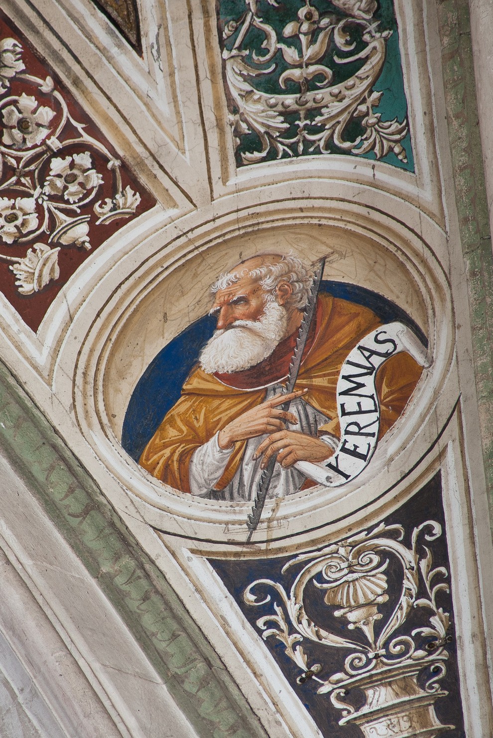 Geremia (dipinto murale, elemento d'insieme) di Bernardino di Stefano da Fossano detto Bergognone Bernardino (attribuito) (sec. XV)