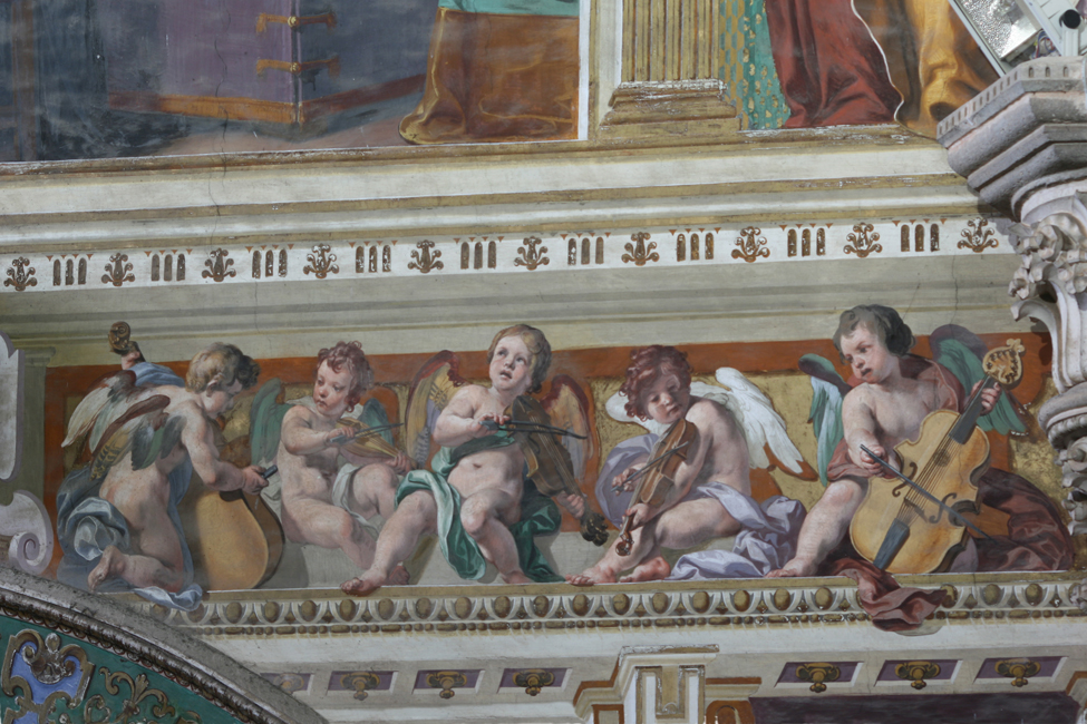 angeli musicanti e busto del Beato Odo da Novara (dipinto, elemento d'insieme) di Crespi Daniele (e aiuti), Valletta Francesco (attribuito) (sec. XVII)