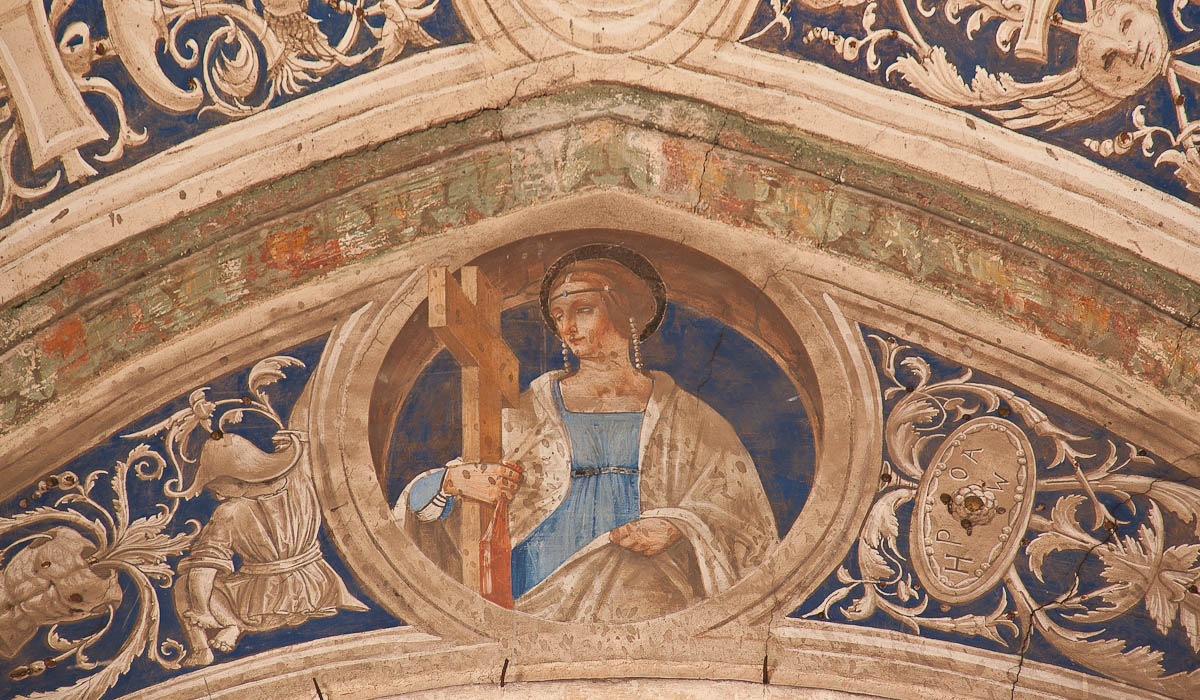 Sant'Elena (dipinto murale, elemento d'insieme) di De Mottis Iacopino (attribuito) (sec. XV)