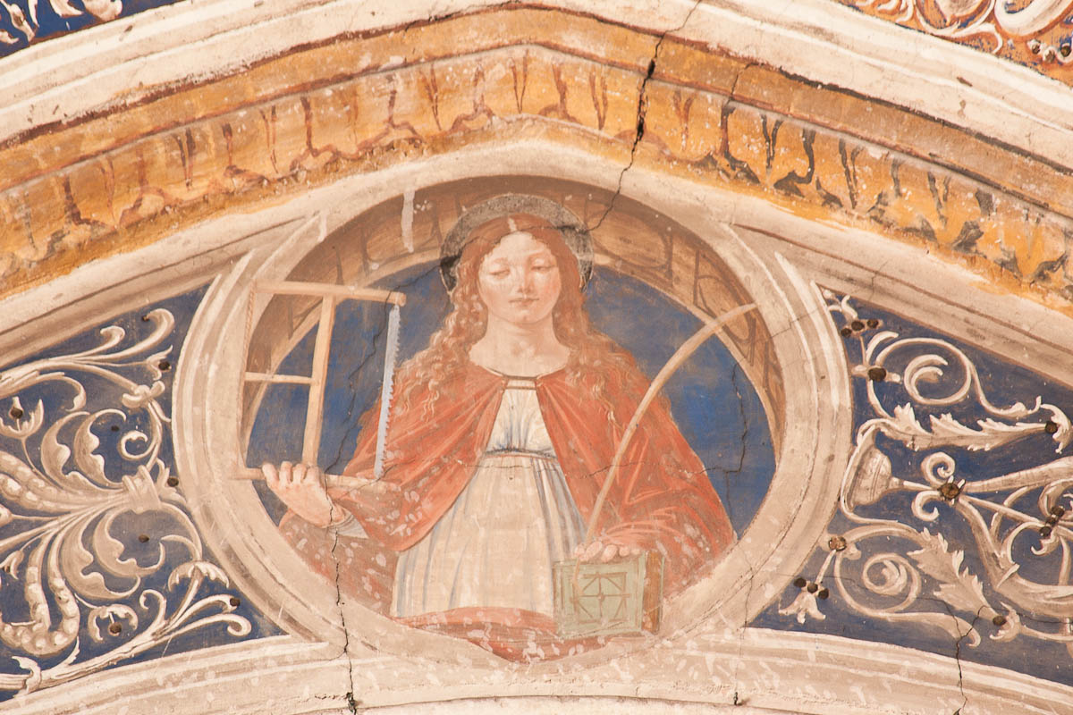 Sant'Eurosia (dipinto murale, elemento d'insieme) di De Mottis Iacopino (attribuito) (sec. XV)