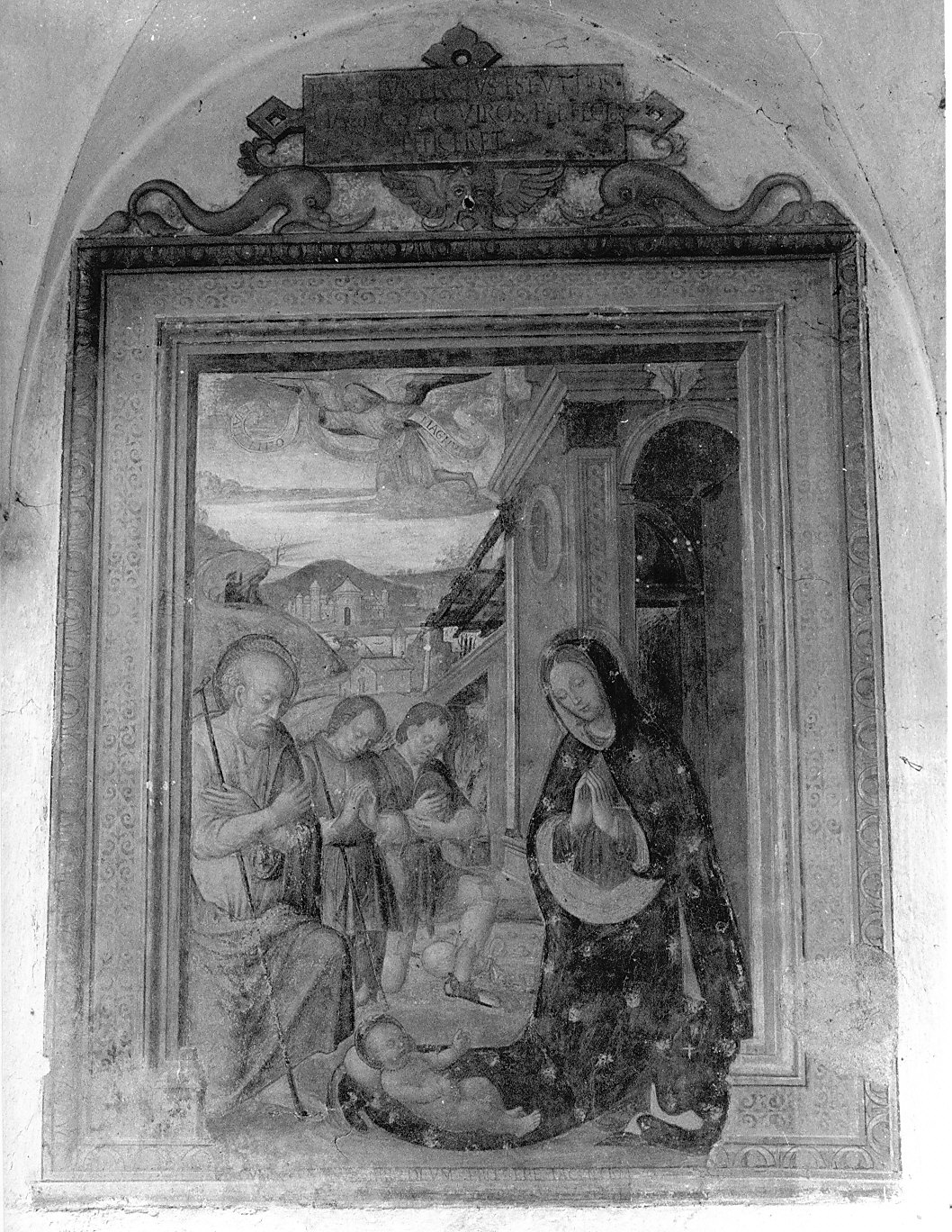 adorazione dei pastori (dipinto, opera isolata) di De Rossi Bernardino (inizio sec. XVI)