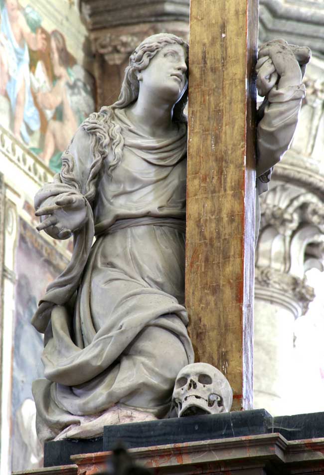 Santa Maria Maddalena ai piedi di Cristo crocifisso (statua) di Orsolino Tommaso (secondo quarto sec. XVII)
