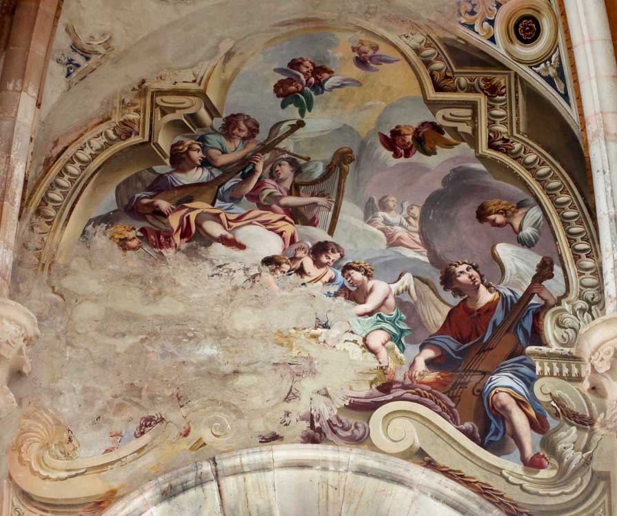 Angeli musicanti (dipinto murale, elemento d'insieme) di Procaccini Giuseppe, Procaccini Giovan Battista (sec. XVII)