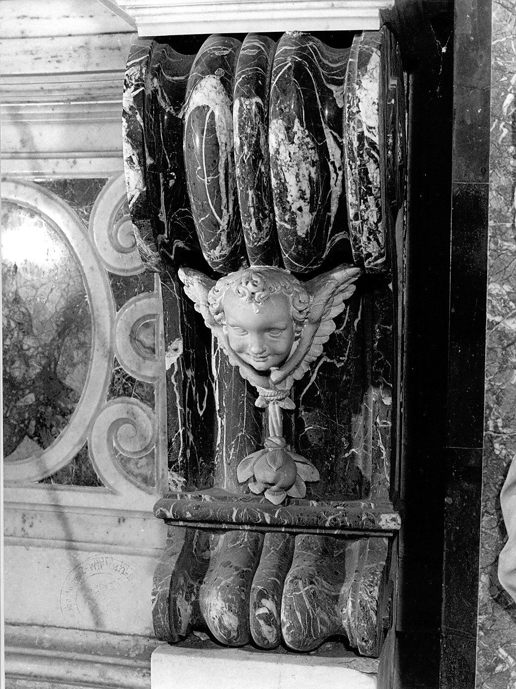 cherubino (rilievo, elemento d'insieme) di Rusnati Giuseppe (sec. XVII)