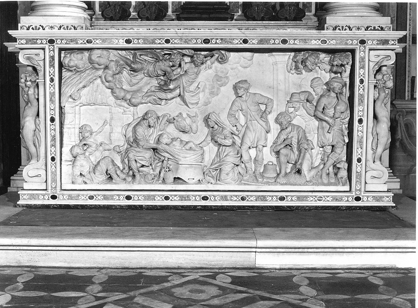 cornice per paliotto, elemento d'insieme di Sacchi Carlo Battista (attribuito) (sec. XVII)