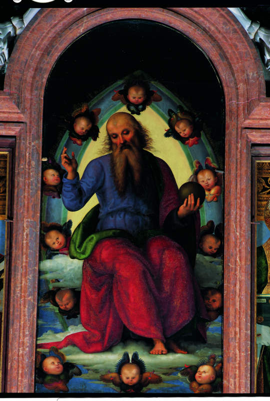 Dio Padre e angeli (dipinto, elemento d'insieme) di Vannucci Pietro detto Perugino (sec. XV)