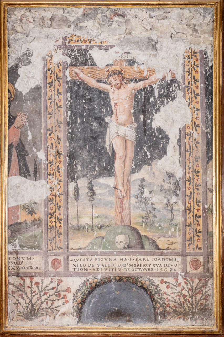 Cristo crocifisso con la Madonna e San Giovanni Evangelista (dipinto) - ambito laziale (XVI)