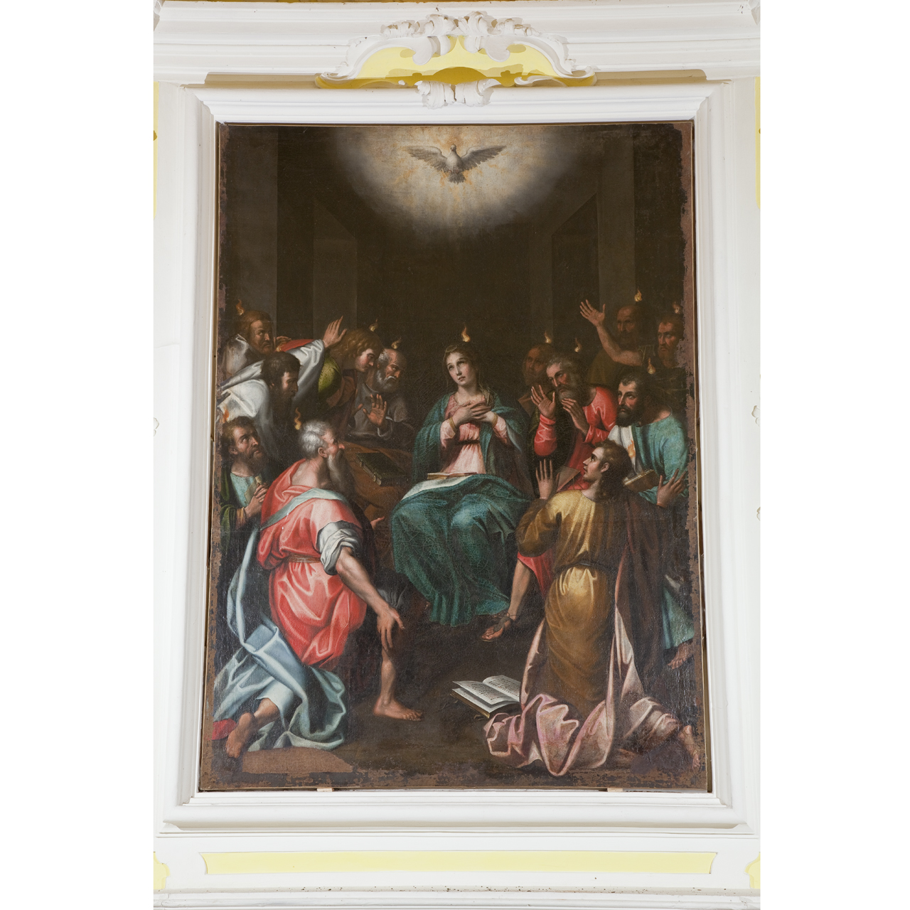 Pentecoste (pala d'altare) di Mazzaroppi Marco (fine/ inizio XVI/ XVII)