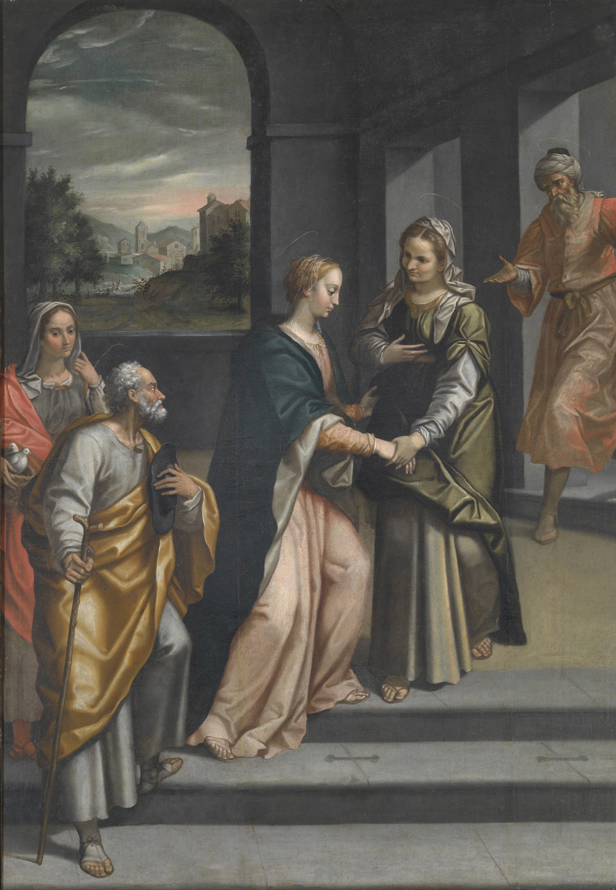 Visitazione (pala d'altare) - ambito Italia centro-meridionale (primo quarto XVII)