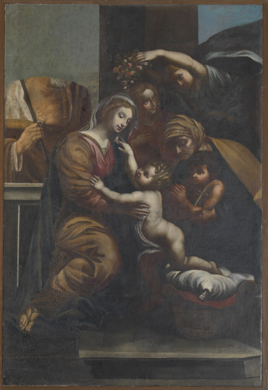 Sacra Famiglia con San Giovanni Battista bambino e Sant'Elisabetta (pala d'altare) - ambito Italia centro-meridionale (prima metà XVII)