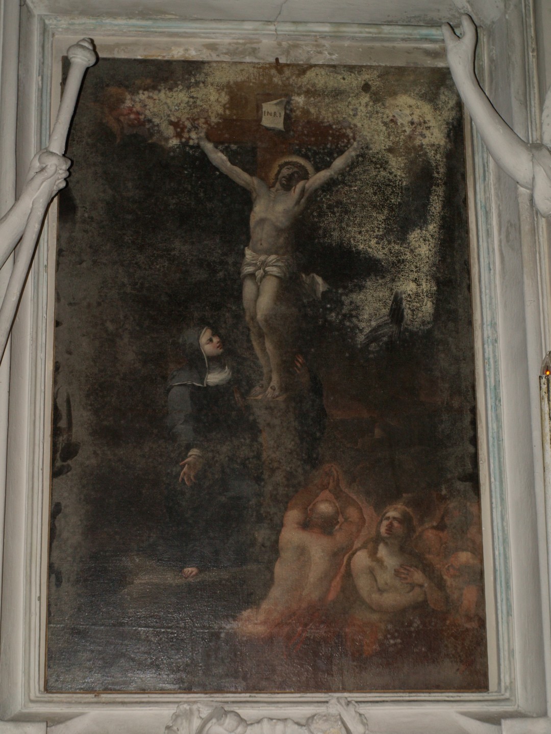 Santa Gertrude di Helfta adora il crocifisso (pala d'altare) - ambito romano (XVIII)