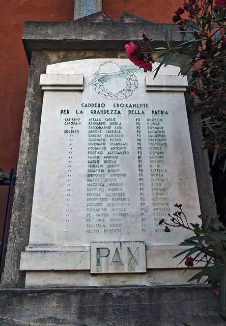 lapide commemorativa ai caduti - ambito Italia meridionale (sec. XX)