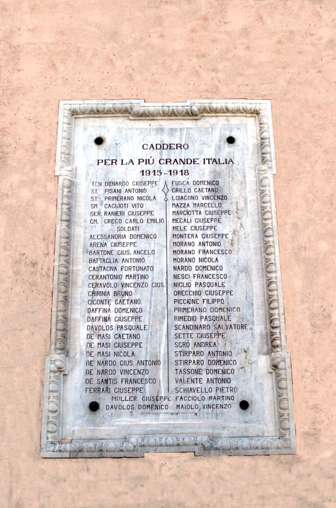 soggetto assente (lapide commemorativa ai caduti) - ambito Italia meridionale (primo quarto XX)