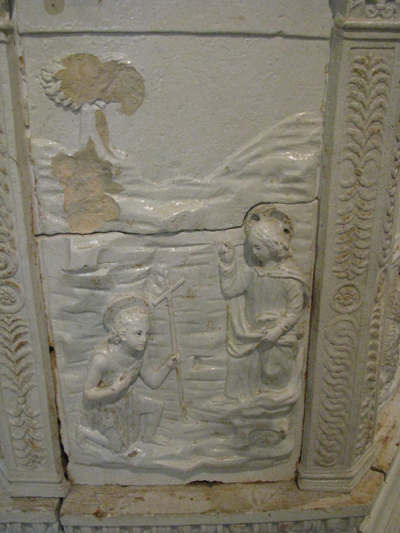 San Giovannino incontra Gesù fanciullo (rilievo) di Buglioni Benedetto (attribuito) (sec. XVI)