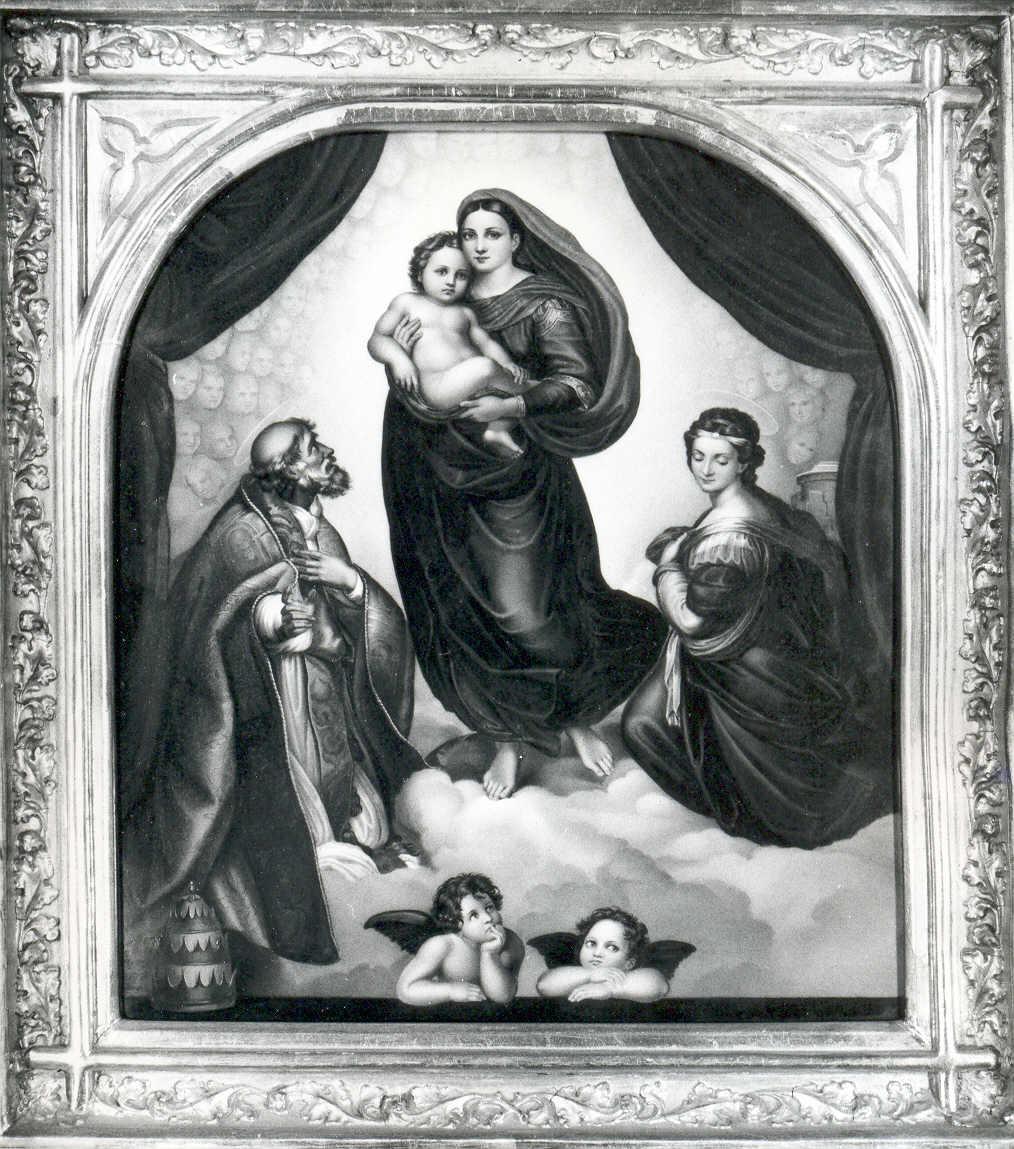 Madonna Sistina, Madonna con Bambino e santi (dipinto) - ambito europeo (sec. XIX)