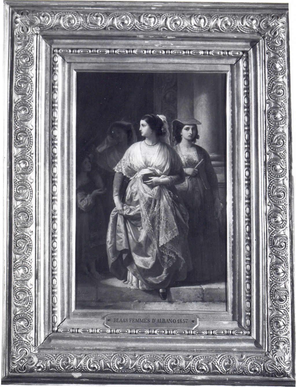 Donne d'Albano, Mädchen von Albano, donne in un interno (dipinto) di Von Blaas Karl - ambito laziale (sec. XIX)