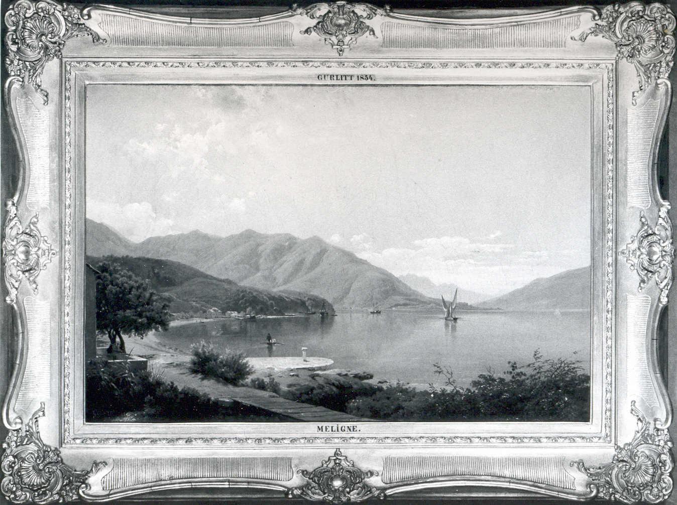 Veduta di Meligne, paesaggio (dipinto) di Gurlitt Ludovico Enrico Teodoro (attribuito) - ambito austro-ungarico (sec. XIX)