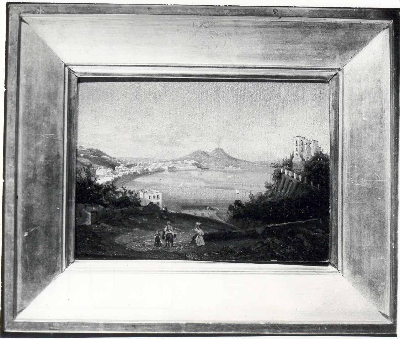 Veduta di Napoli dal Vomero, paesaggio marino (dipinto) di Carelli Raffaele - ambito napoletano (prima metà sec. XIX)