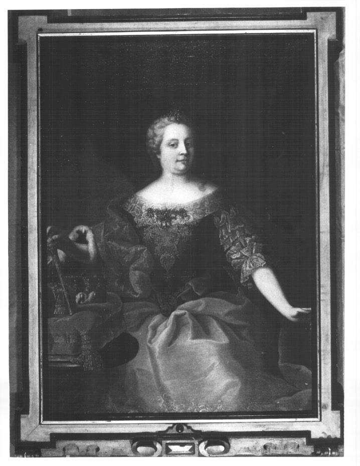 Ritratto di Maria Teresa d'Austria con corona e scettro, ritratto di donna (dipinto) di Kis, Joseph (attribuito) - ambito austro-ungarico (terzo quarto sec. XIX)
