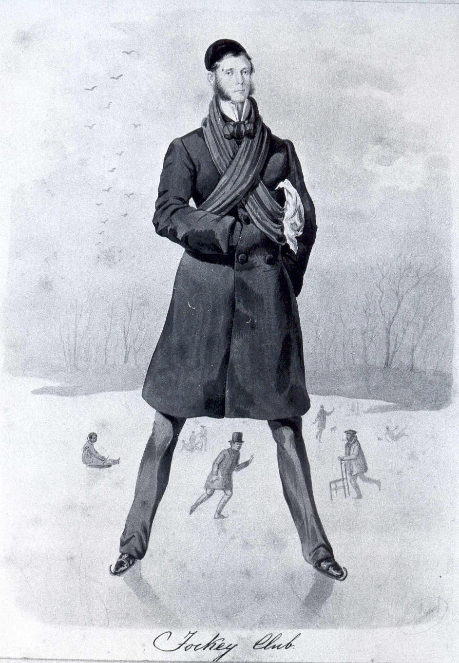 caricatura di cacciatore (dipinto, serie) di Prosdocimi Germano (sec. XIX)