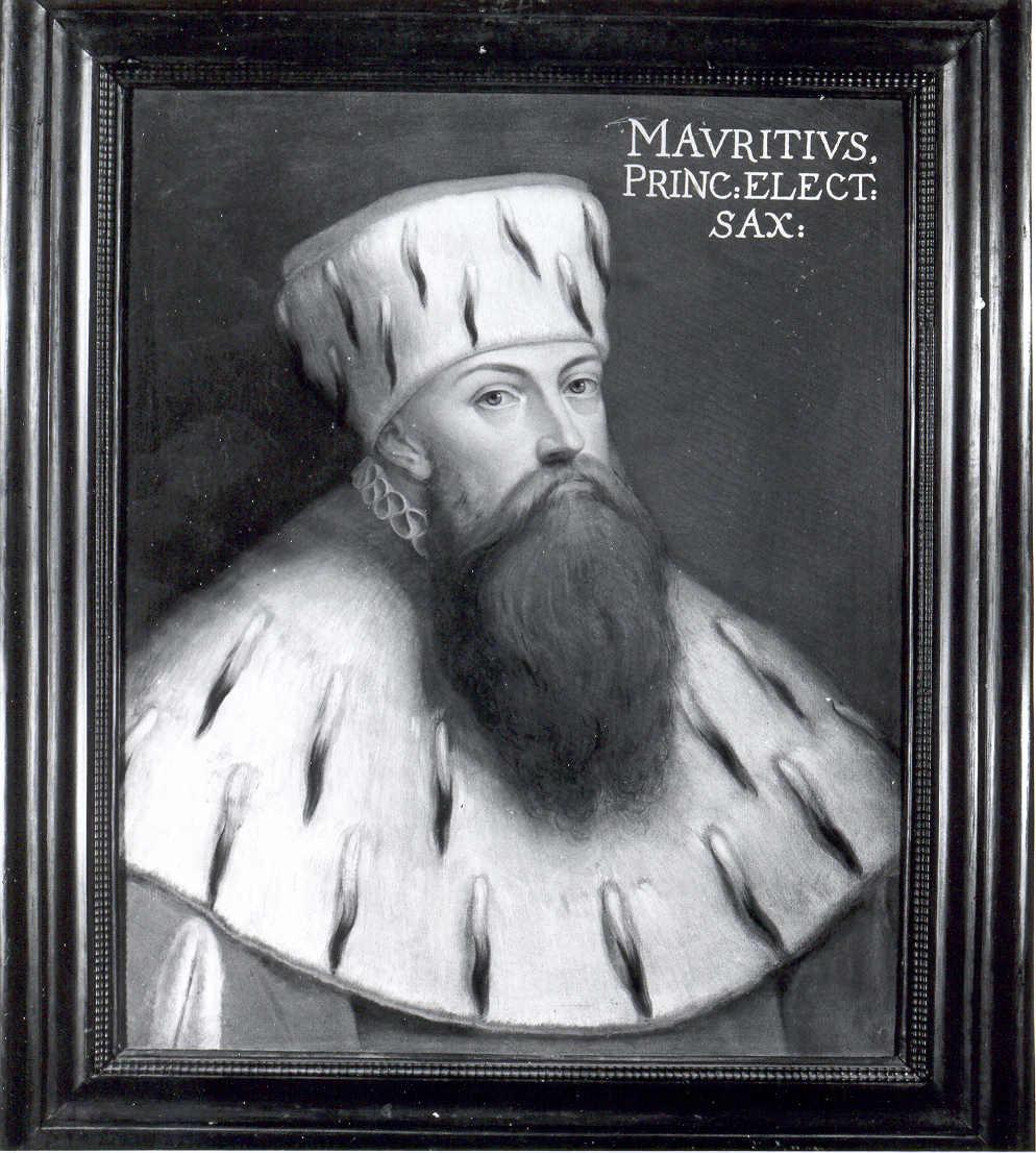Ritratto di Maurizio principe elettore di Sassonia, Ritratto d'uomo con berretto e cappa di ermellino (dipinto) di Joseph Kis (attribuito) - ambito austro-ungarico (metà sec. XIX)