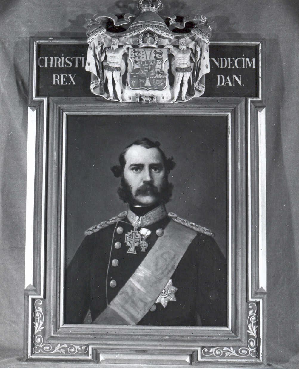 Christi. Undecim. Rex Dan, ritratto di Cristiano IX Re di Danimarca (dipinto, opera isolata) - ambito europeo (seconda metà sec. XIX)