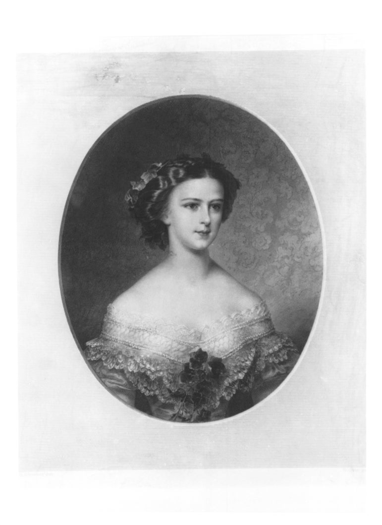 ritratto di Elisabetta Imperatrice d'Austria (stampa) di Stober Xavier Franz (sec. XIX)