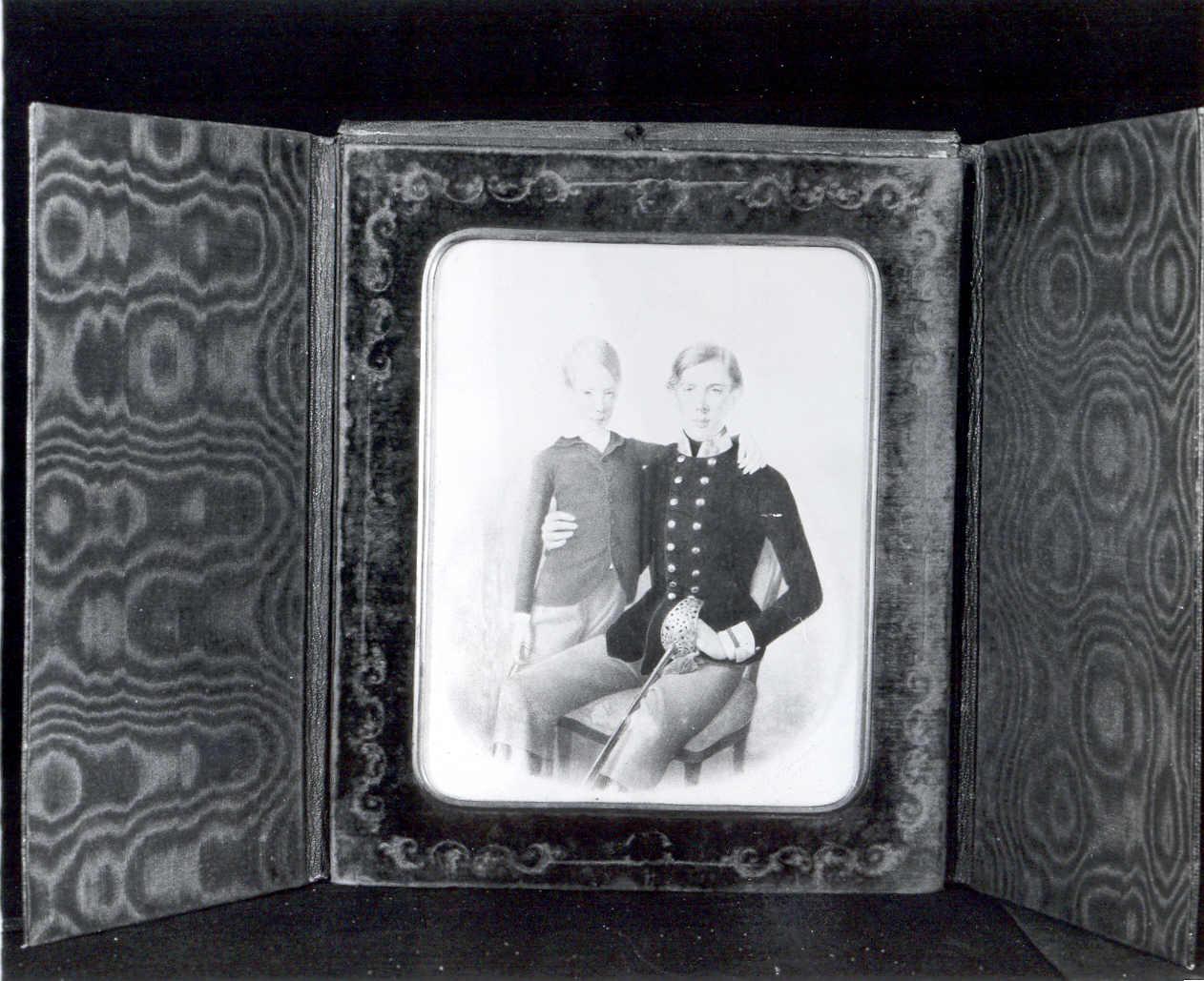 Ritratti di due giovani di Casa d'Austria, miniatura (miniatura) di Koberwein Georg (attribuito) (seconda metà sec. XIX)