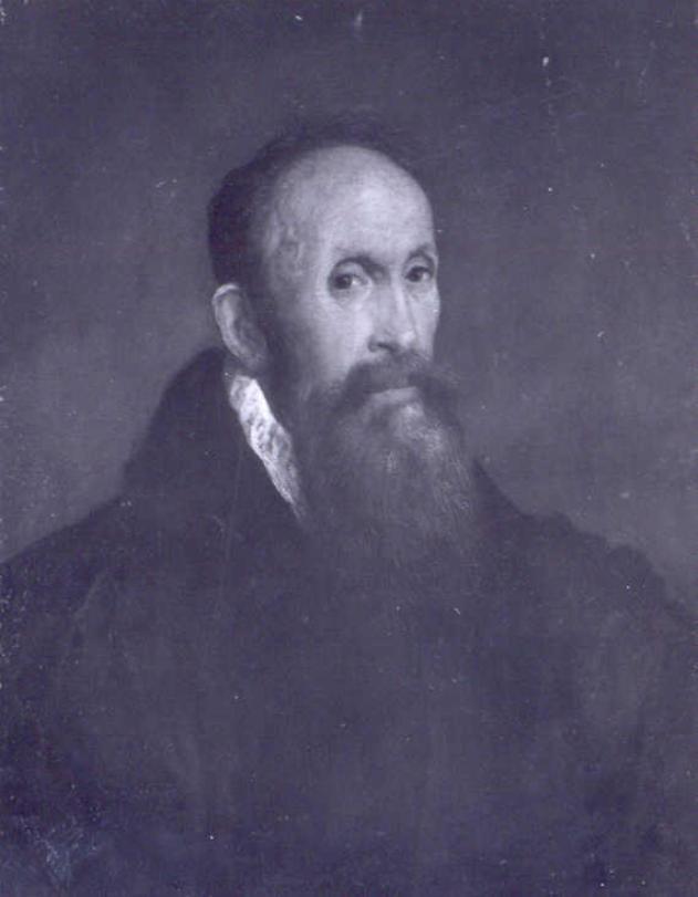 Ritratto d'uomo, Ritratto maschile in robone nero (dipinto) - ambito veneziano (fine/ inizio sec. XVI/XVII)