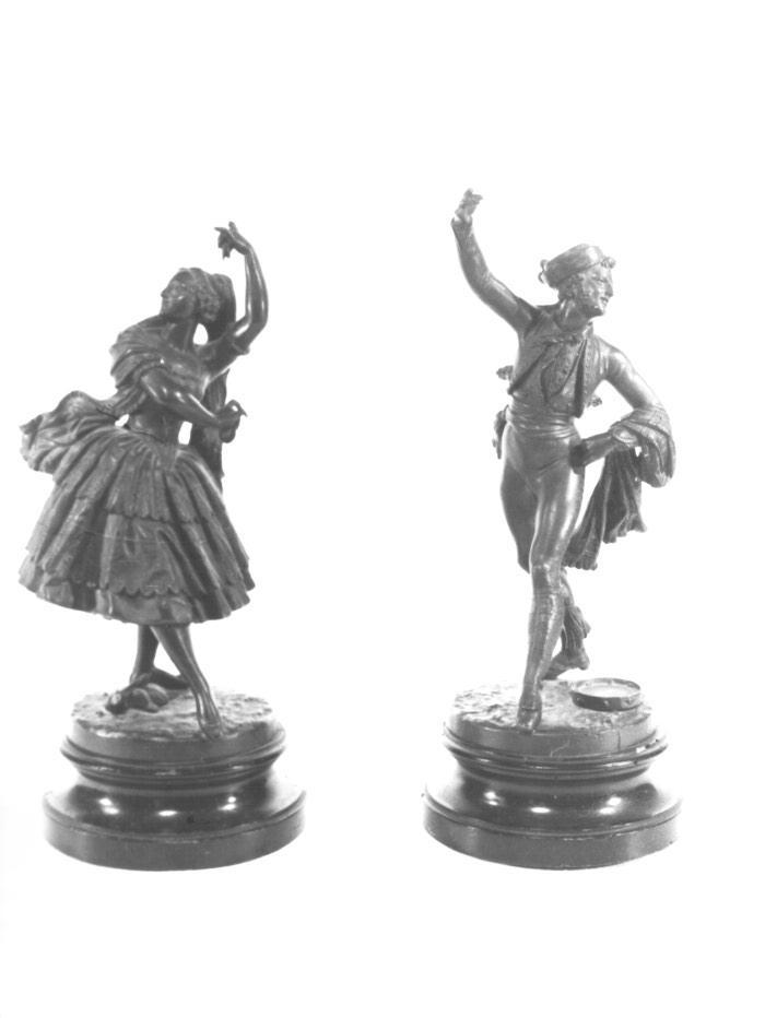 guerriero danzante (statuetta, pendant) - ambito europeo (metà sec. XIX)