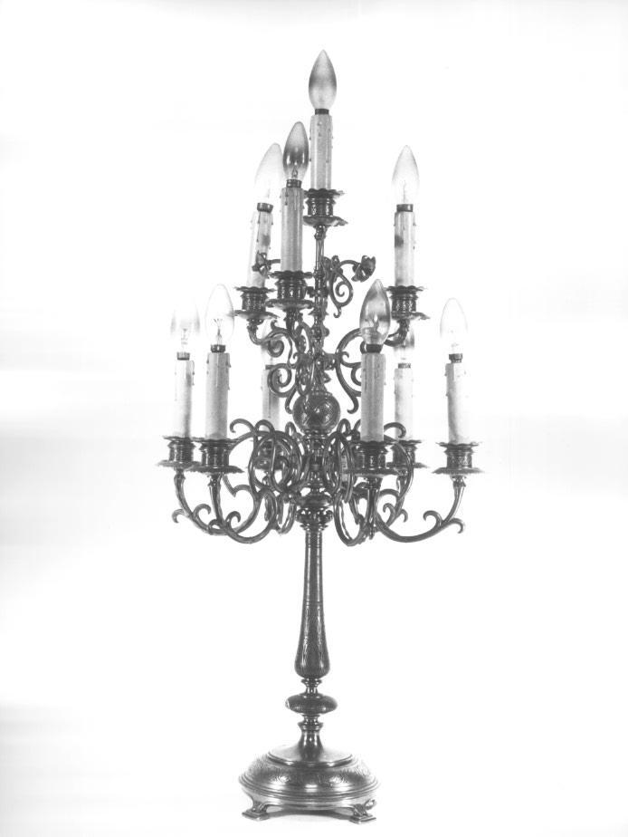 candelabro a dieci braccia (candelabro) - ambito fiammingo (sec. XIX)