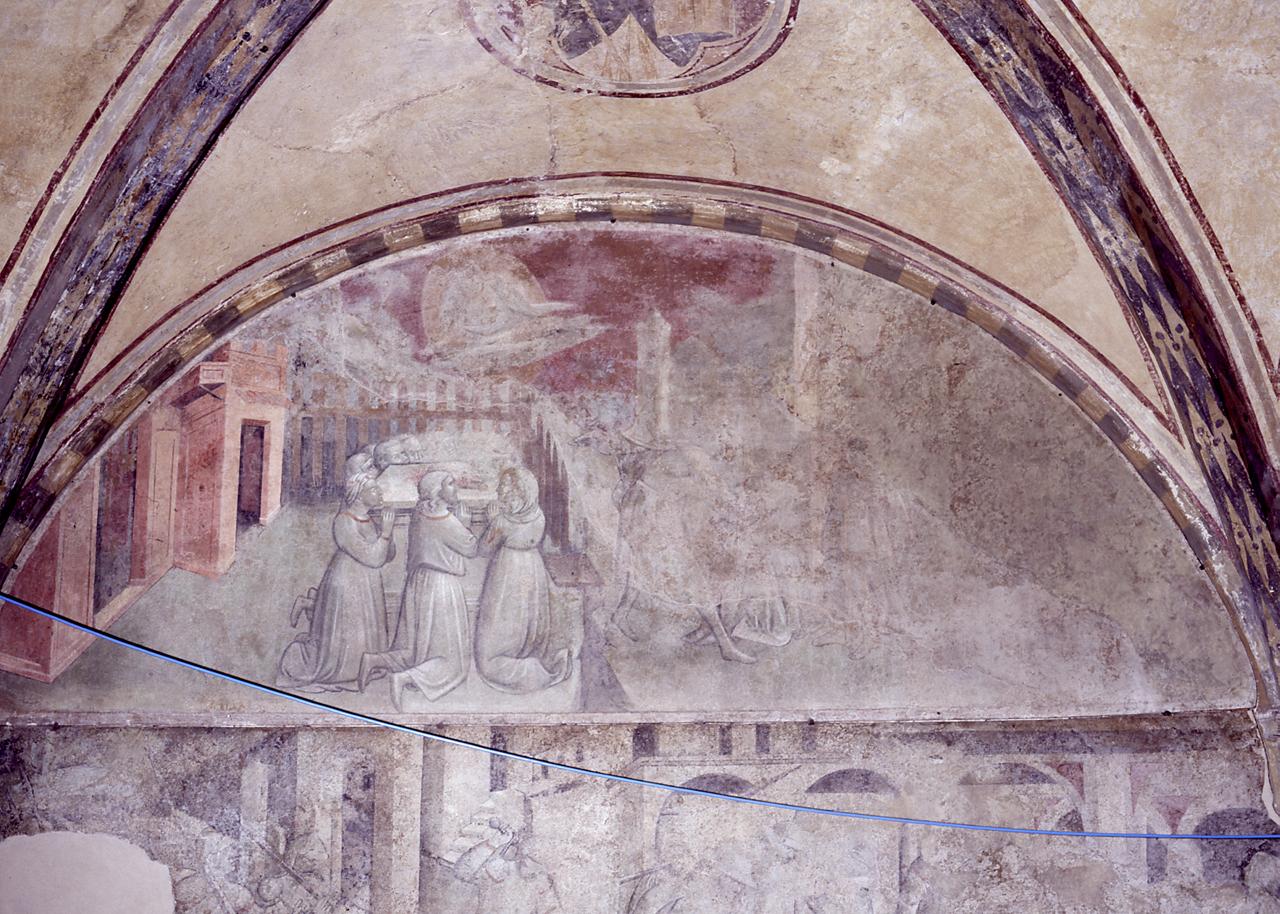 Giacobbe dopo aver edificato un altare vicino a Salem prega il Signore, stupro di Dina (dipinto) - ambito fiorentino (secondo quarto sec. XV) 