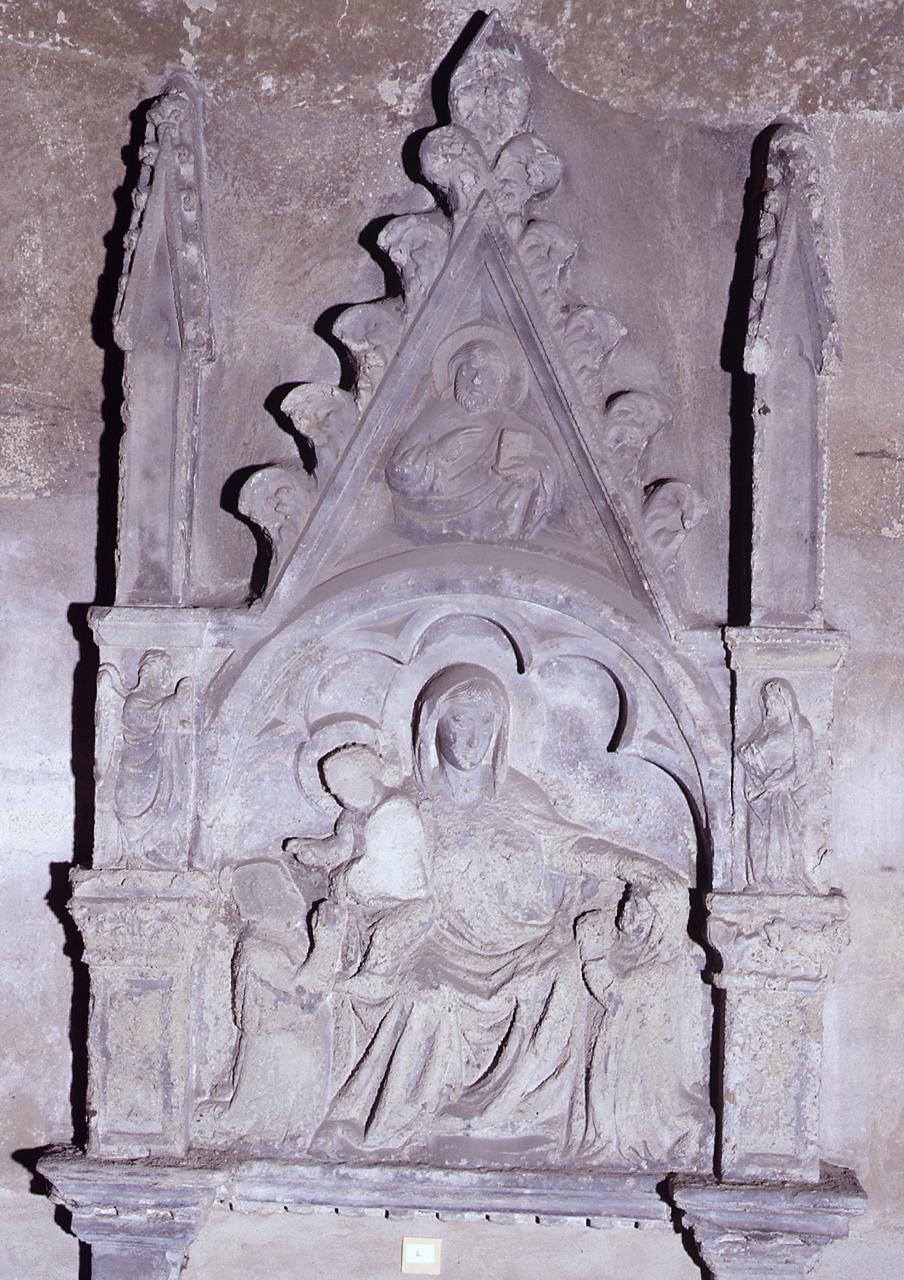 Madonna con Bambino e donatori, Cristo benedicente, angelo annunciante, Madonna annunciata (monumento funebre, frammento) - ambito fiorentino (sec. XIV)