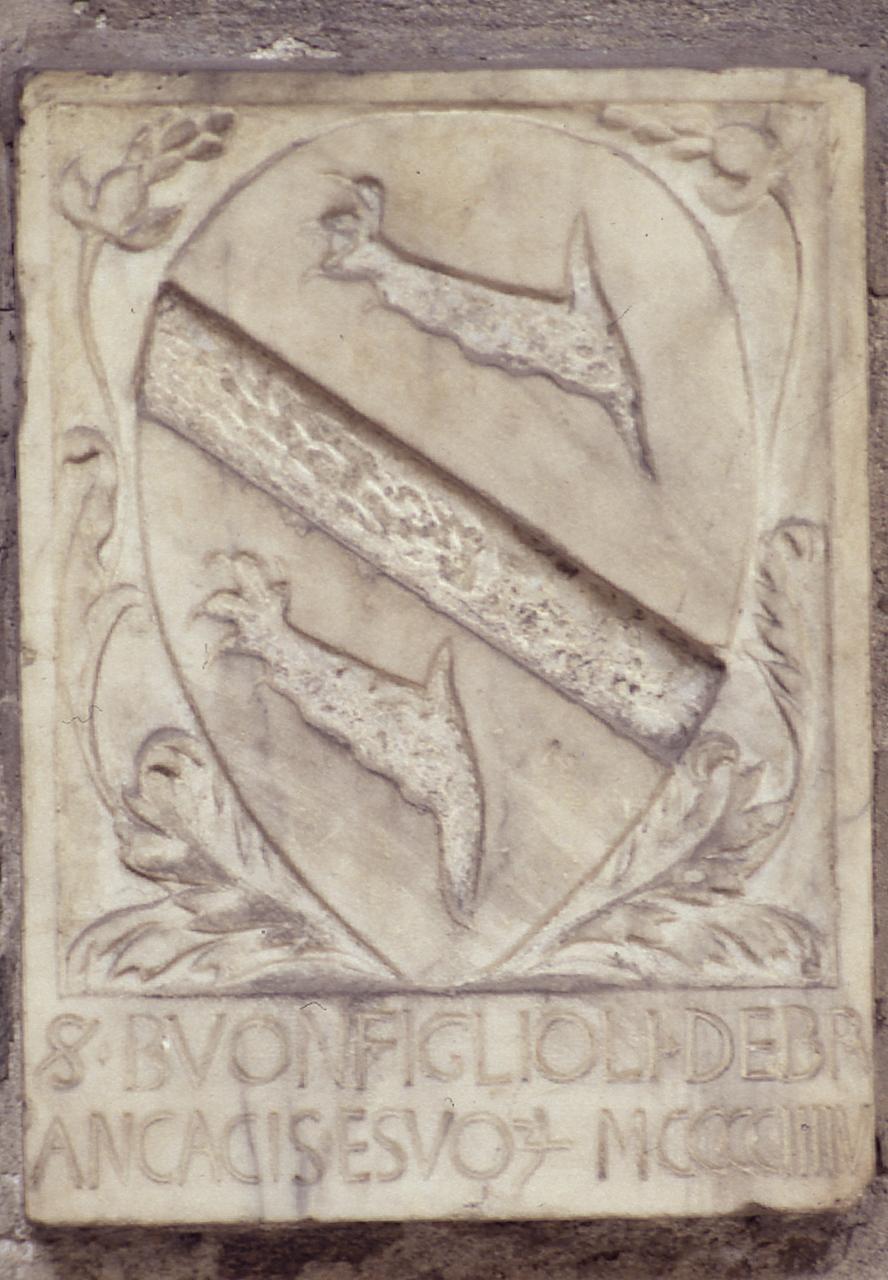 stemma gentilizio della famiglia Brancacci (lapide tombale) - produzione toscana (sec. XV)