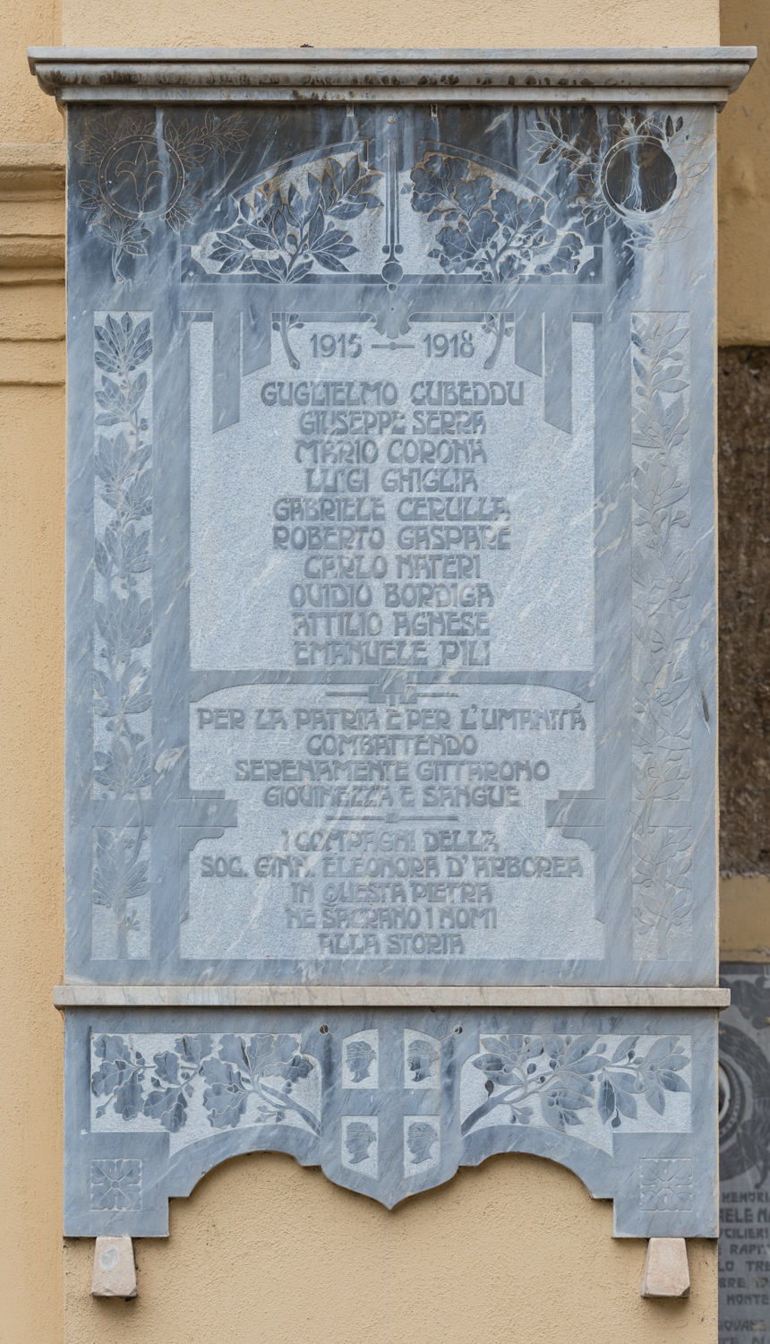 Società ginnastica eleonora d'arborea, soggetto assente (monumento ai caduti - a lapide)