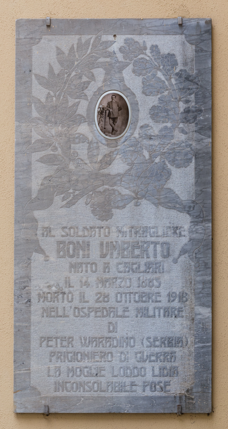 Umberto Boni, soggetto assente (monumento ai caduti - a lapide) - ambito cagliaritano (sec. XX)