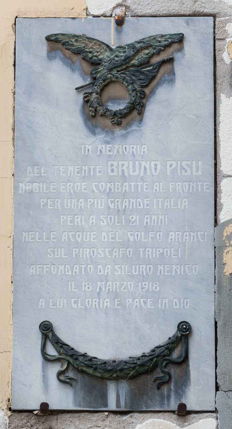 Bruno Pisu, soggetto assente (monumento ai caduti - a lapide) - ambito cagliaritano (sec. XX)