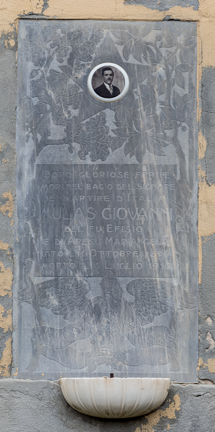 Giovanni Mulas, soggetto assente (monumento ai caduti - a lapide) - ambito cagliaritano (sec. XX)