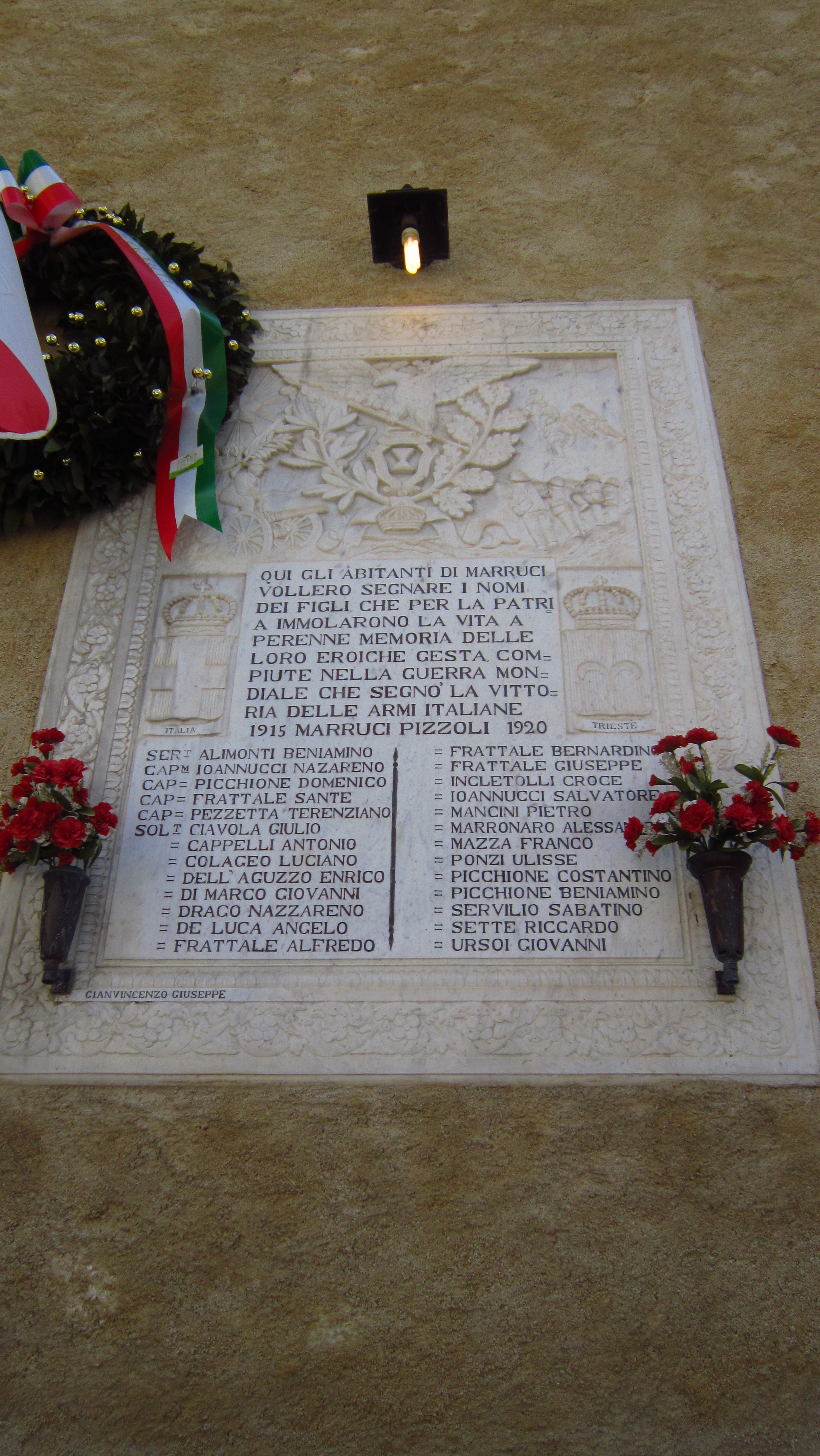 lapide commemorativa ai caduti - ambito abruzzese (XX)