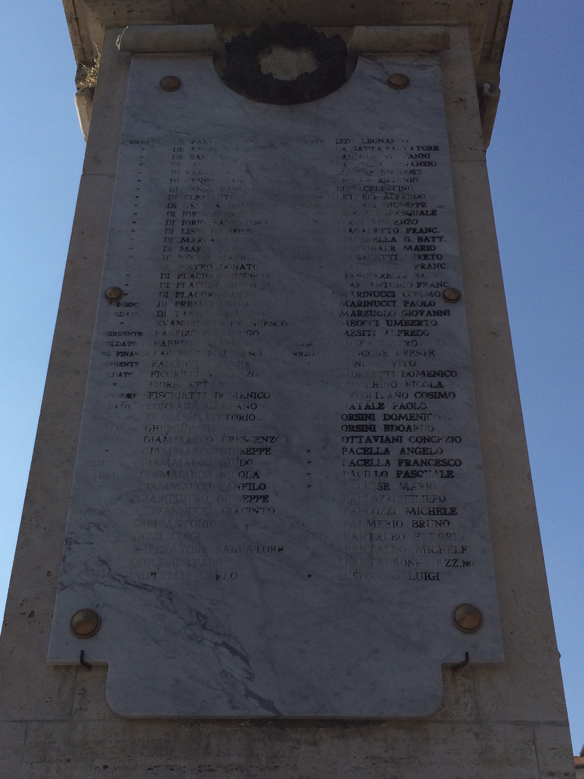 monumento ai caduti - a cippo di Granata Giovanni (attribuito) - ambito abruzzese (XX)
