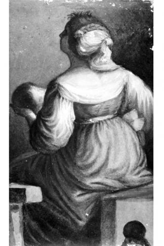 figura femminile seduta (dipinto) di Cavoti Pietro (attribuito) (seconda metà sec. XIX)