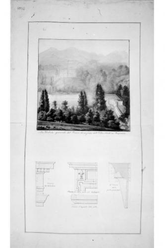 veduta del Barco a Caprarola; elementi architettonici (dipinto) di Morelli Gaetano (seconda metà sec. XIX)