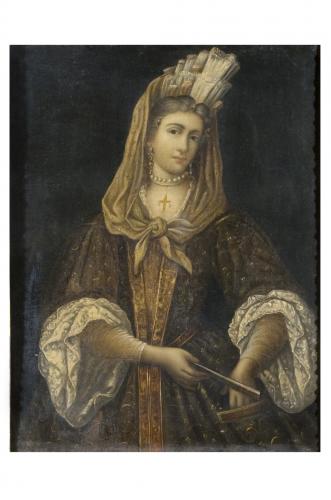 Ritratto di nobildonna (dipinto) - produzione pugliese (sec. XVIII)