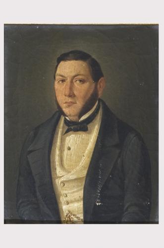 ritratto di gentiluomo (dipinto) - produzione pugliese (fine sec. XIX)
