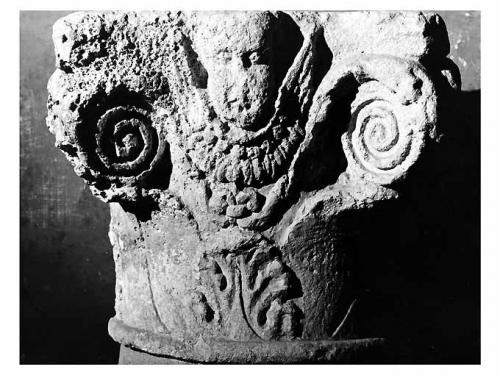 testa d'uomo (capitello) - ambito Italia meridionale (secc. XIII/ XIX)