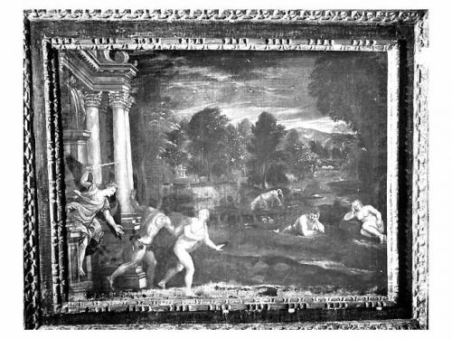 cacciata di Adamo ed Eva dal paradiso terrestre (dipinto) - ambito pugliese (sec. XVII)