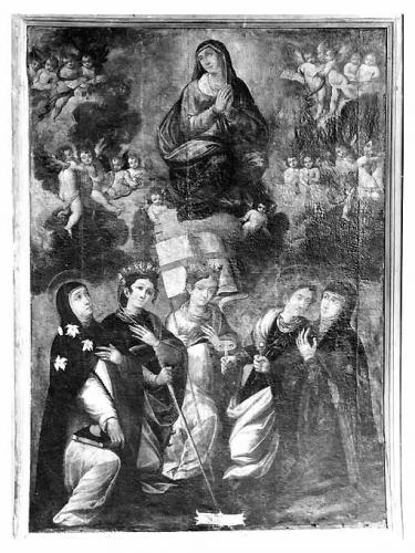 Madonna in gloria tra Sante vergini (dipinto) - ambito pugliese (sec. XVI)