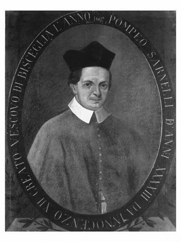 Ritratto di Pompeo Sarnelli, vescovo di Bisceglie (dipinto) - ambito pugliese (prima metà sec. XIX)