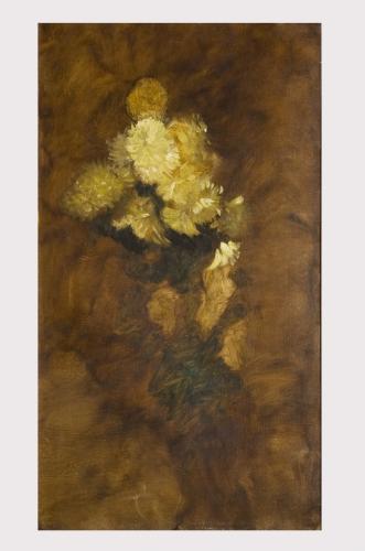 Mazzo di crisantemi, composizione di crisantemi (dipinto) di De Nittis Giuseppe Gaetano (sec. XIX)