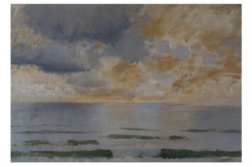 Marina: tramonto fosco, marina (dipinto) di De Nittis Giuseppe Gaetano (sec. XIX)